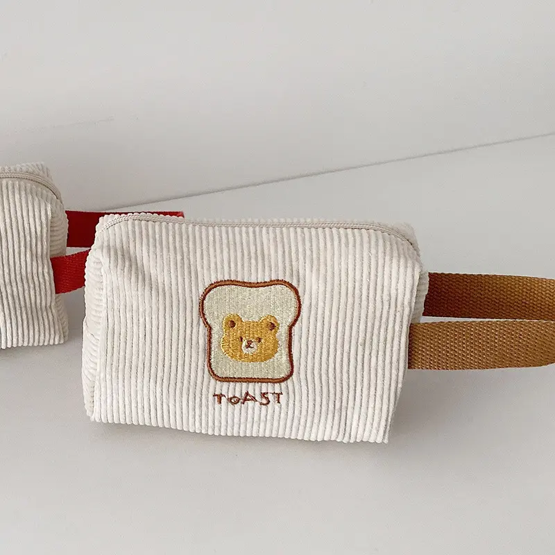 Women Little Cute Clutch Bag Plush Cloth Makeup Bags Corduroy Coin Purse Lovely Key Bag Lady Small Embroidery Shopping Handbag