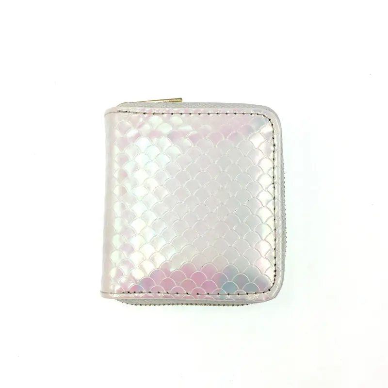 4-Color Fashion Mermaid Pattern Women Wallet PU Leather Cute Short Coin Purses Female ID Credit Card Holder Zipper Clutch
