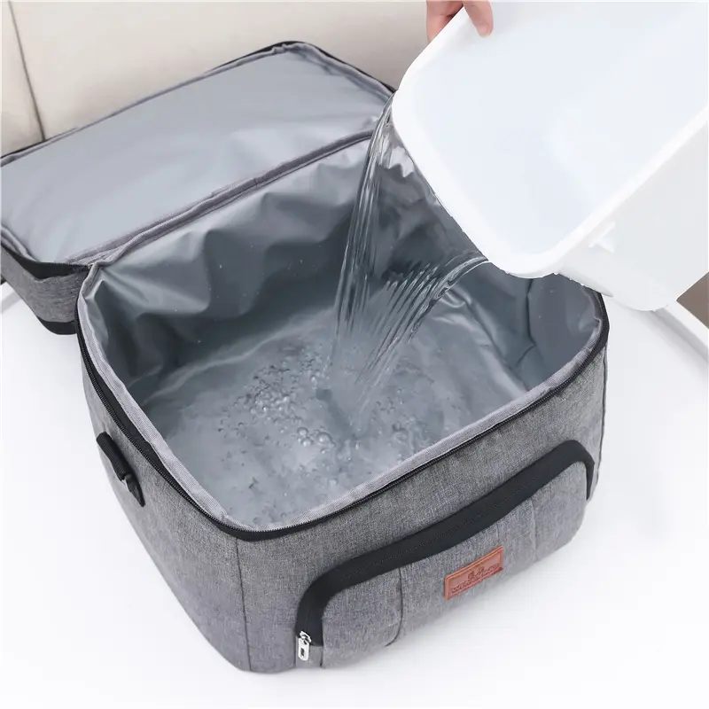 Double Layer Insulated Heat Lunch Bag Food Thermal Bento Bags Oxford Cloth Portable Storage Tote Shoulder Crossbody Handbags