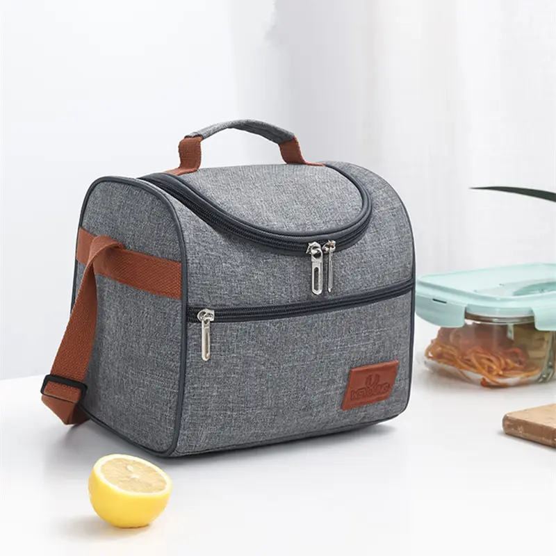 Single/Durable Layer Waterproof Thermal Lunch Bag Large Capacity Portable Picnic Food Insulated Cooler Bag with Shoulder Strap