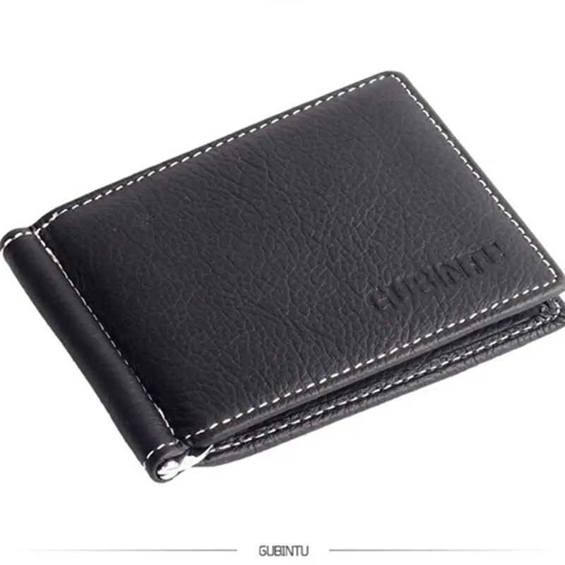 Real Leather Wallet Card Holder for Men Ultra-thin Dollar Money Clip Multifunctional Coin Purse Luxury Bill Storage Package Man