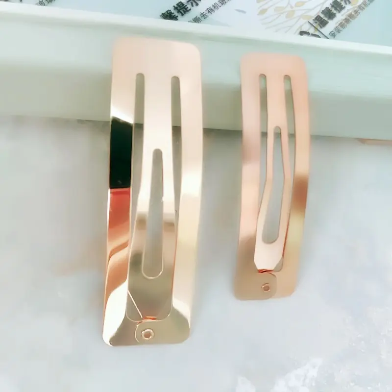 10Pcs Rectangle Women BB Hair Clips Accessories Handmade Hairpins Suit Girls Alloy Snap Hairgrips Simple Black Barrettes