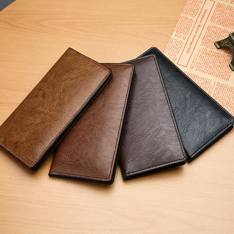 Long Slim Men's Wallet Money Clip Simple Card Holder Soft Bags for Man Bill Holder Ultra-thin Billfold Money Bag Male Purses