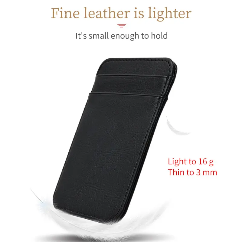 Mini PU Leather ID Business Card Holder Women Men Multi Slot Slim Solid Color Driver License Case Ticket Credit Card Bag