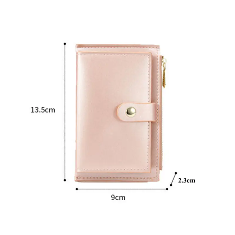 Pearl Laser PU Leather Zipper Women's Wallet Fashion Short Ladies Coin Purse Female Money Bag Clip Credit Card Holder Clutch