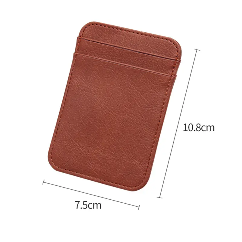 Mini PU Leather ID Business Card Holder Women Men Multi Slot Slim Solid Color Driver License Case Ticket Credit Card Bag
