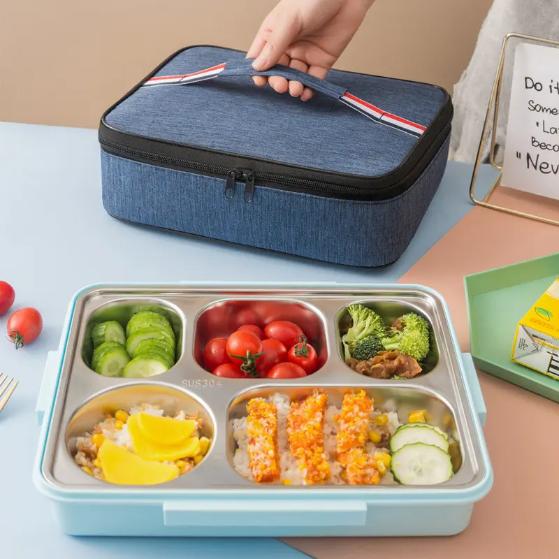 Large Capacity Portable Thermal Lunch Box Bag Waterproof Oxford Cloth Picnic Bento Food Insulation Cooler Storage Bags Container