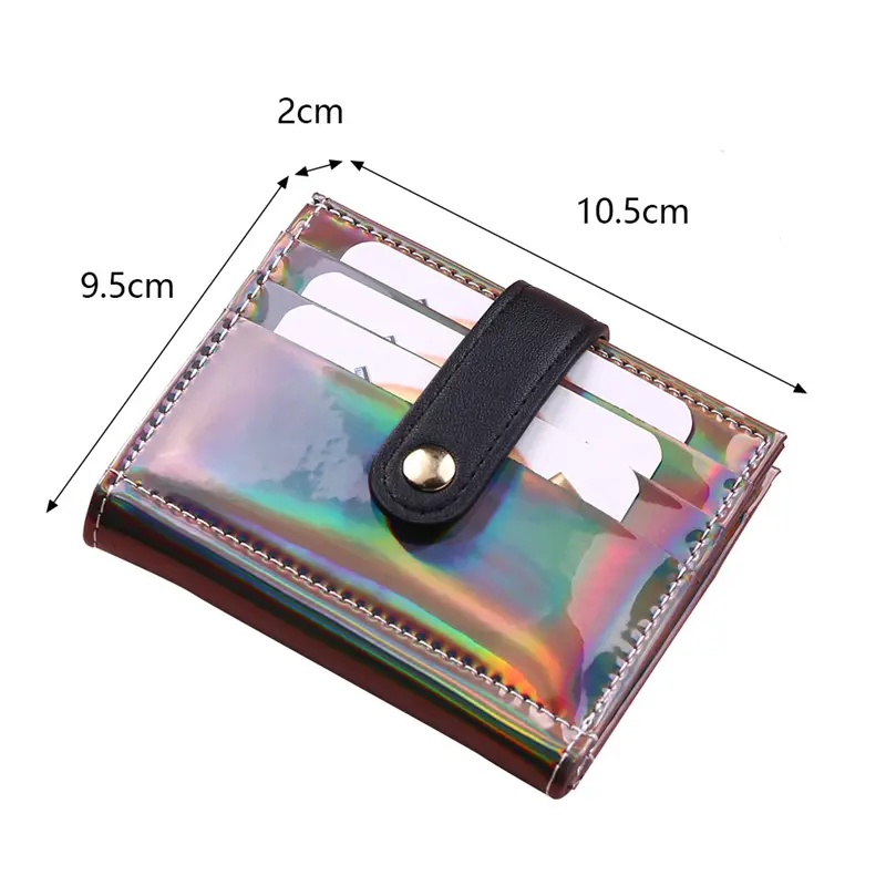2022 New Women's Laser Short Wallets Fashion Leather Small Coin Purses Female Money Clip Hasp Clutch Bag Credit Card Holder