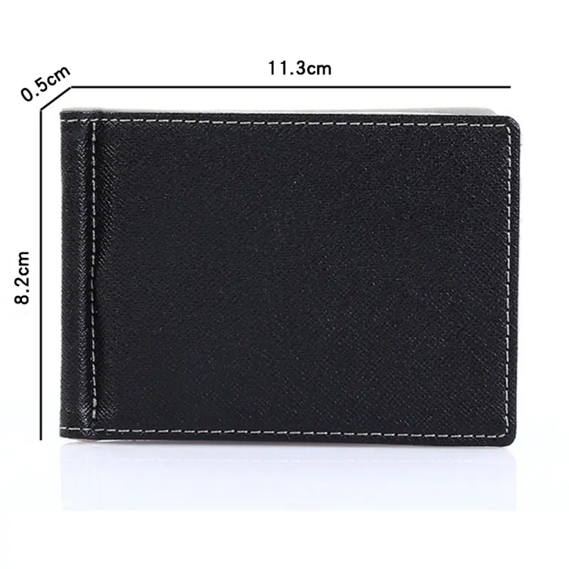 Slim Pu Leather Money Clip  Multi-card Holder Dollar Clips Men's Wallet Business Credit Card Solt Coin Purse Case for Cash