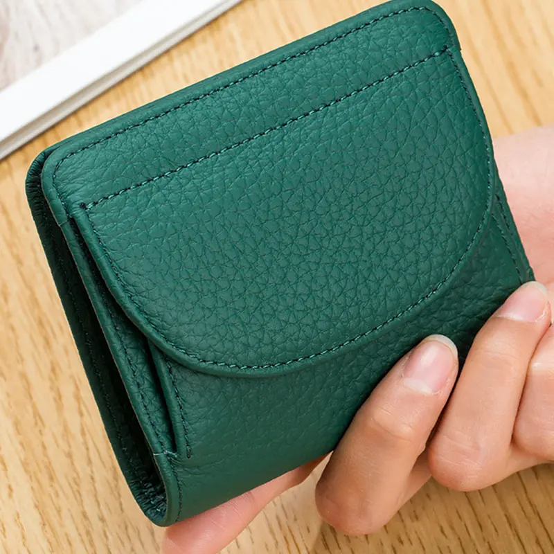 Genuine Leather RFID Short Wallet Credit Card Holder Luxury Clutch Slim Pocket Wallets For Men Women Coin Purse Bags