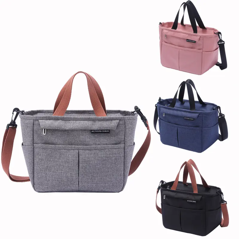 Portable Shoulder Lunch Box Bags Food Thermal Cooler Tote Large Capacity Bento Ice Storage Bag Crossbody Handbags for Women Men
