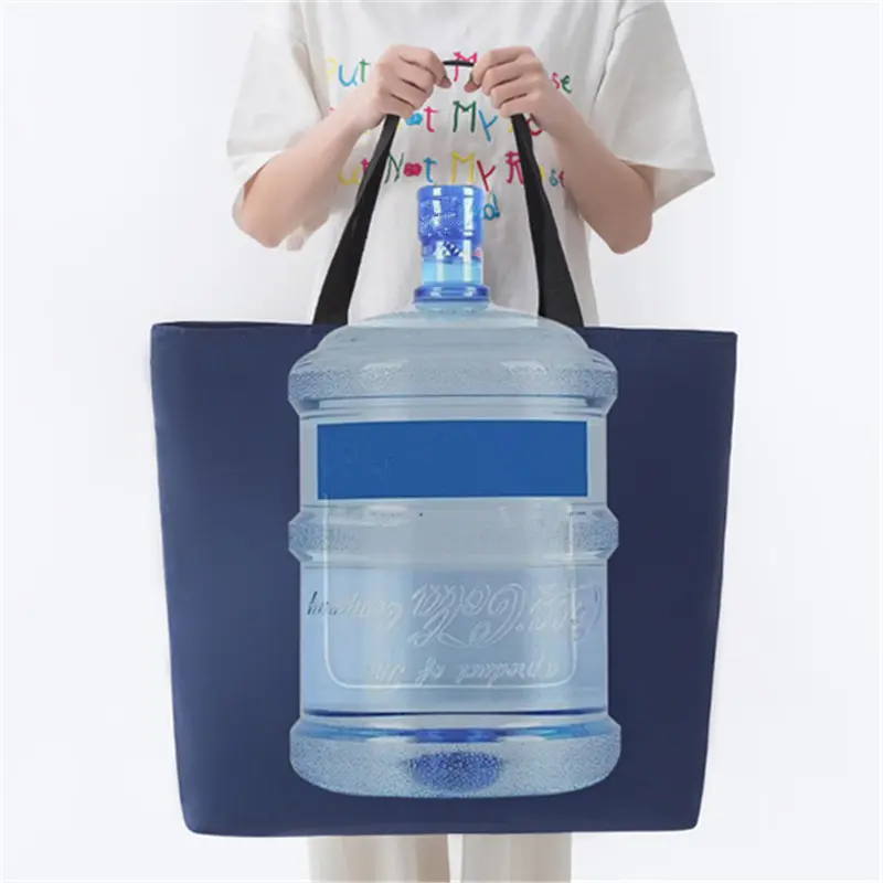 Large Oxford Cloth Shopping Bags Folding Travel Packaging Clothes Bag Zipper Style Portable Outdoor Camping Stoarge