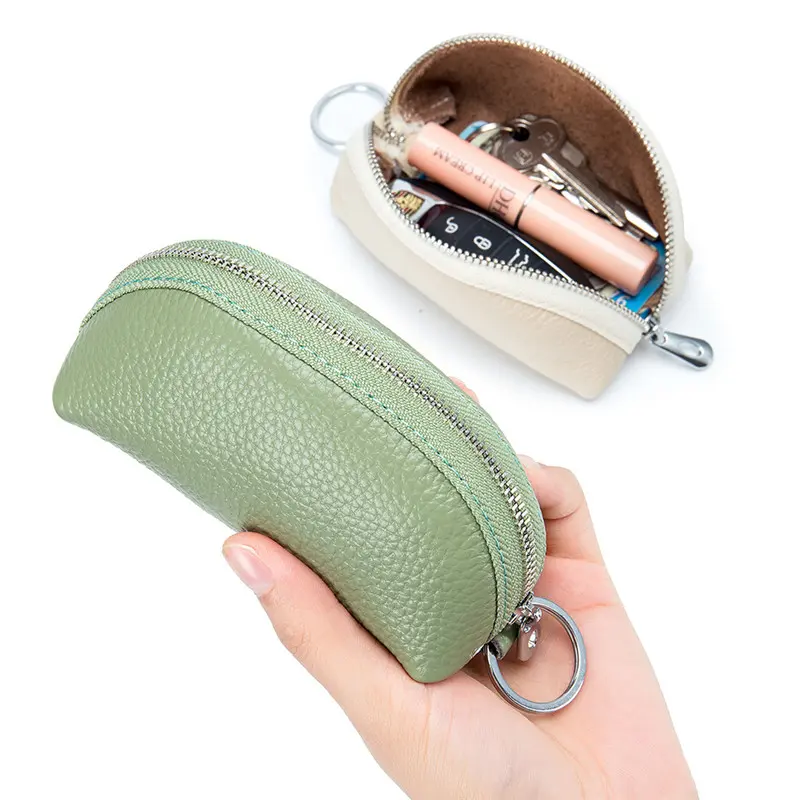 Soft Cowhide Leather Women's Small Coin Purses Short Mini Female Wallets Money Car Key Bag Pouch Case Credit Card Holder