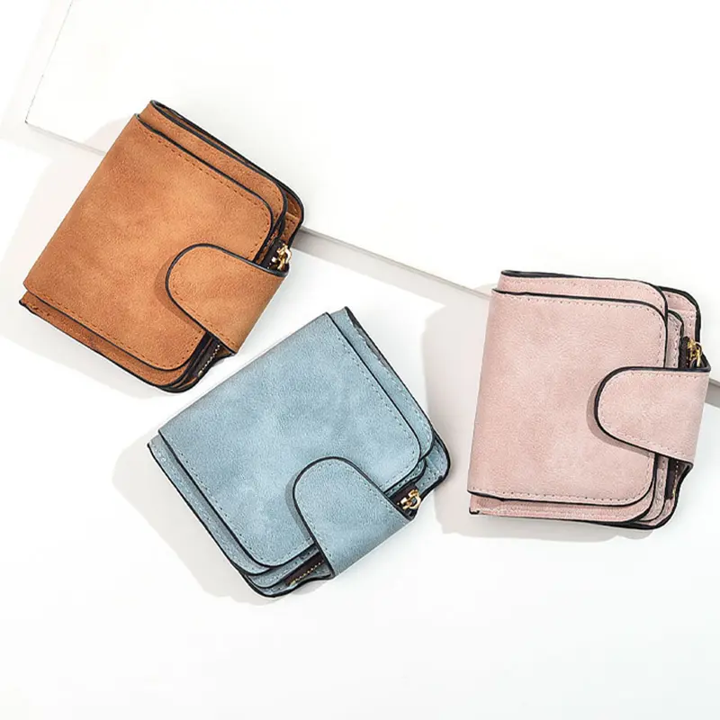 Fashion Women Small Wallet PU Leather Female Purse Multi Card Holder with Large Capacity Short Money Coin Clutch Bag for Girl