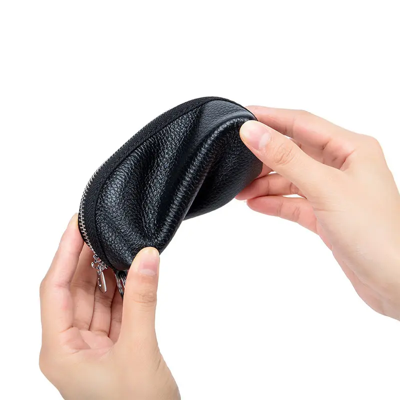 Soft Cowhide Leather Women's Small Coin Purses Short Mini Female Wallets Money Car Key Bag Pouch Case Credit Card Holder