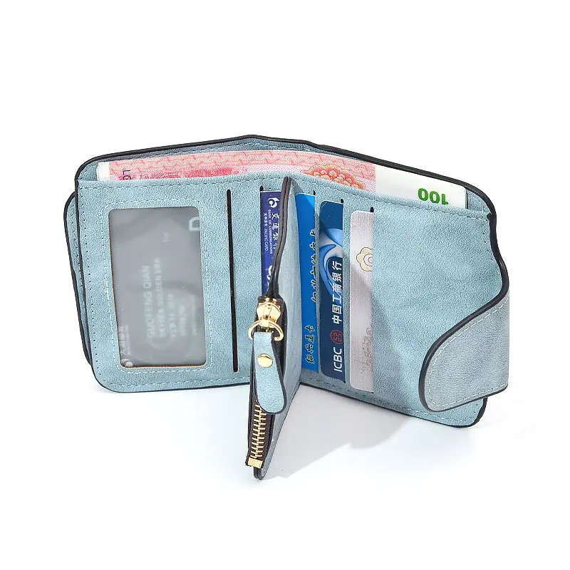 Fashion Women Small Wallet PU Leather Female Purse Multi Card Holder with Large Capacity Short Money Coin Clutch Bag for Girl