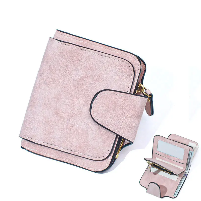 Fashion Women Small Wallet PU Leather Female Purse Multi Card Holder with Large Capacity Short Money Coin Clutch Bag for Girl