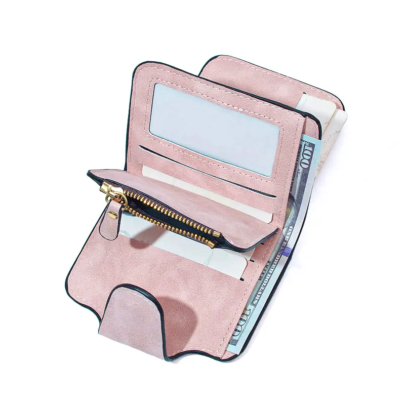 Fashion Women Small Wallet PU Leather Female Purse Multi Card Holder with Large Capacity Short Money Coin Clutch Bag for Girl