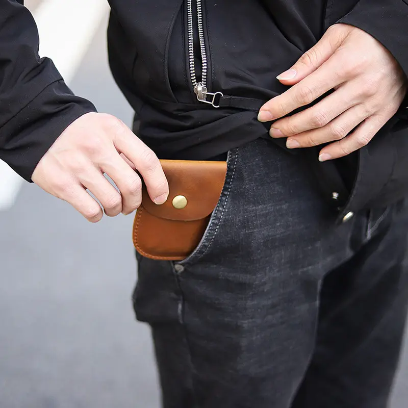 Genuine Leather Vintage Men Women Coin Purse Soft Cowhide Casual Small Wallet Money Bag Credit Card Holder Storage Pocket Pouch