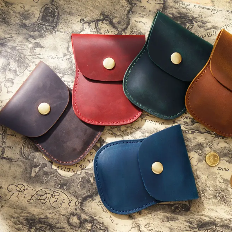 Genuine Leather Vintage Men Women Coin Purse Soft Cowhide Casual Small Wallet Money Bag Credit Card Holder Storage Pocket Pouch