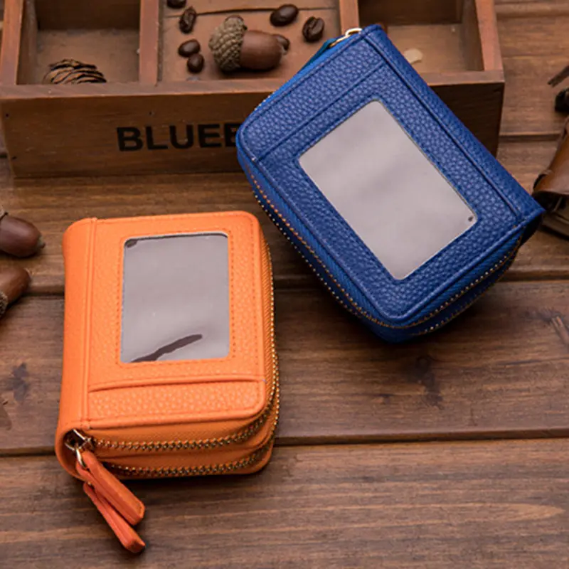 New PU Leather Short Size Organ Zipper Men's Wallet  Fashion Solid Color Men Women Credit Passport Card Bag Casual Coin Wallet