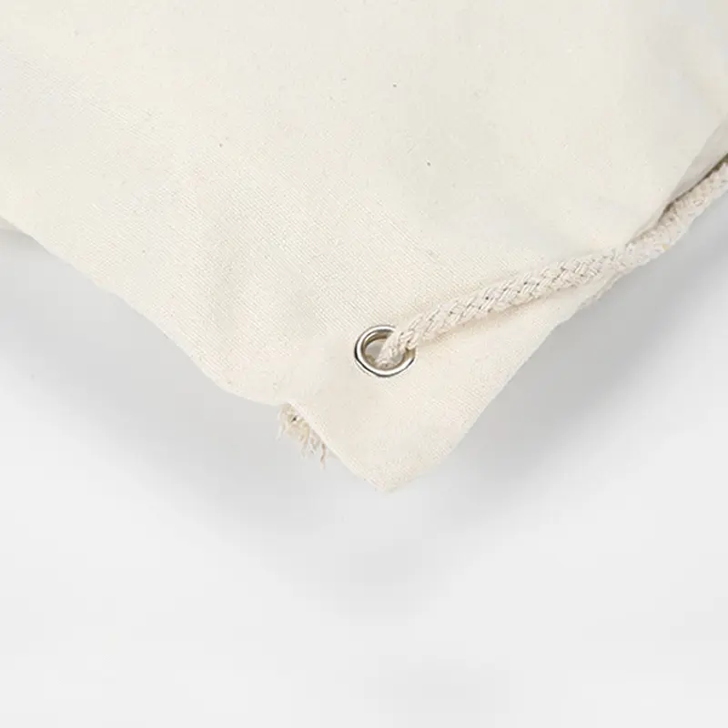 Canvas Bag Black White Shoulders Drawstring Pocket  Shopping Student Backpack Bag Cotton Traveling storage Bag