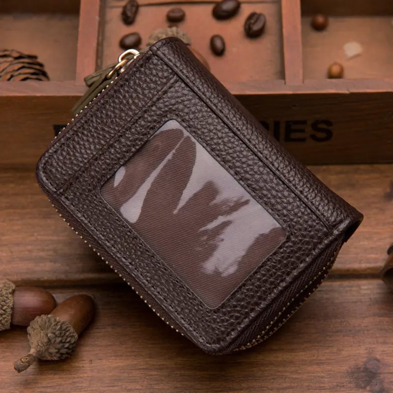 New PU Leather Short Size Organ Zipper Men's Wallet  Fashion Solid Color Men Women Credit Passport Card Bag Casual Coin Wallet