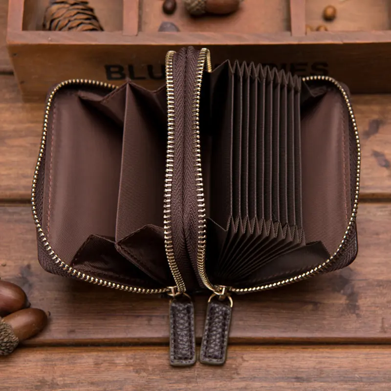 New PU Leather Short Size Organ Zipper Men's Wallet  Fashion Solid Color Men Women Credit Passport Card Bag Casual Coin Wallet