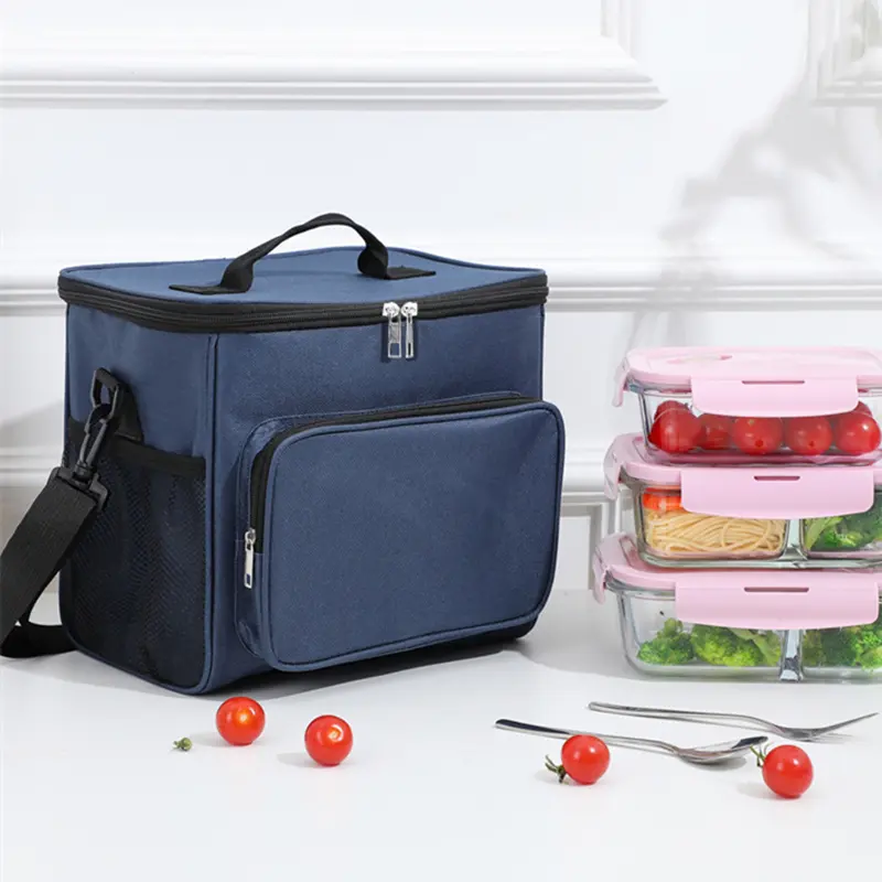Large Outdoor Picnic Bag with Shoulder Waterproof Oxford Cloth Ice bag Thickened Aluminum Foil Portable Insulation Lunch Bag