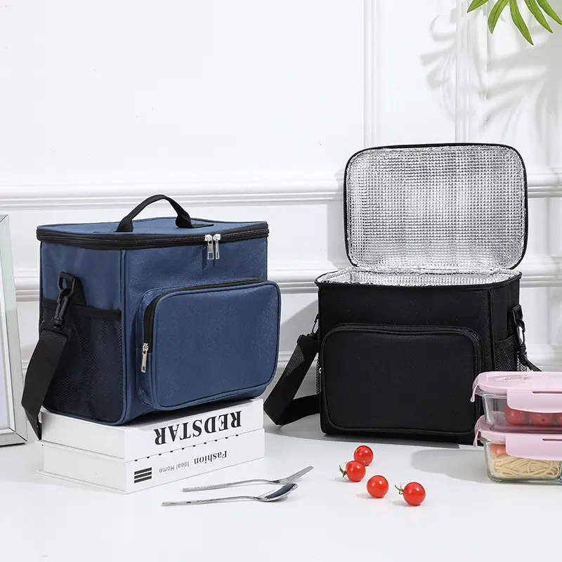 Large Outdoor Picnic Bag with Shoulder Waterproof Oxford Cloth Ice bag Thickened Aluminum Foil Portable Insulation Lunch Bag