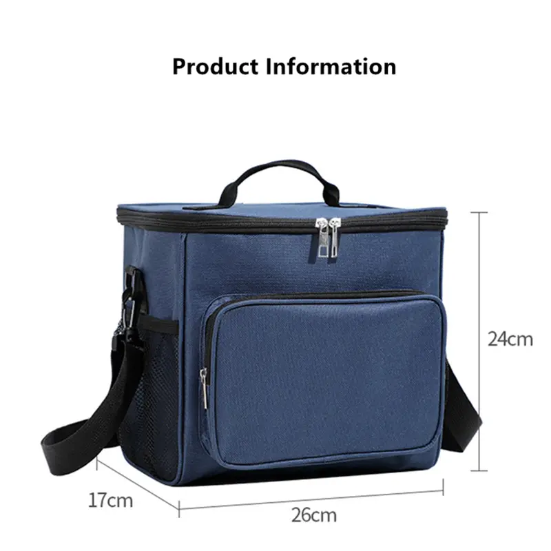 Large Outdoor Picnic Bag with Shoulder Waterproof Oxford Cloth Ice bag Thickened Aluminum Foil Portable Insulation Lunch Bag
