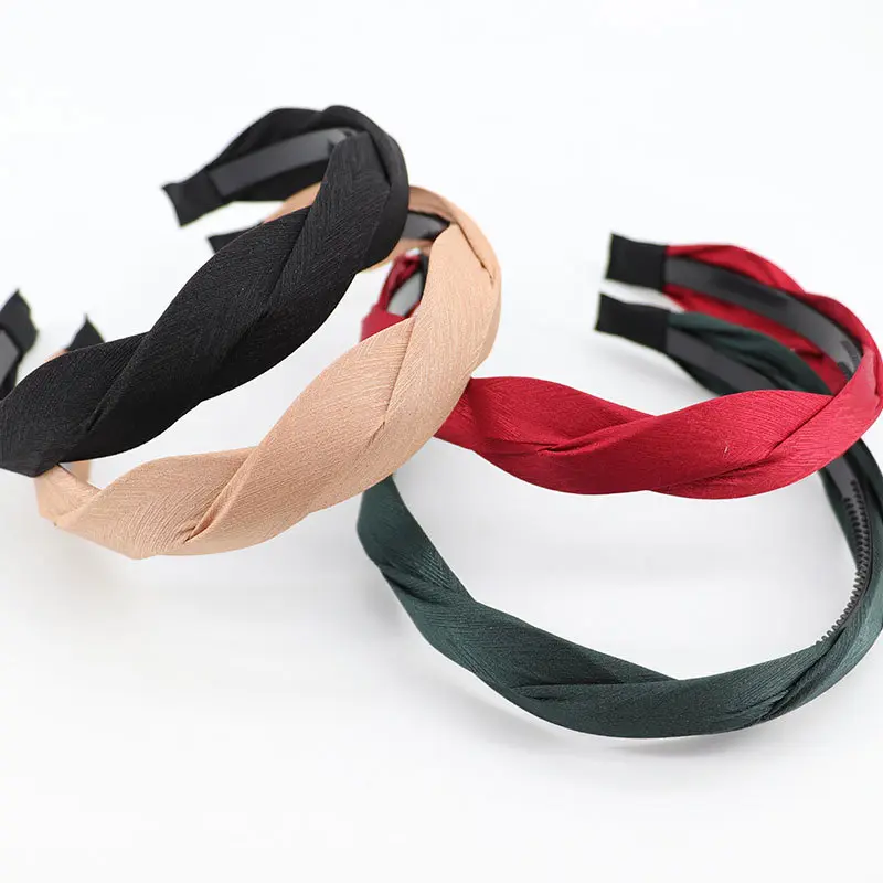 Wide Solid Color Cloth Fashion Hairbands Korean version  Women  Headband Handmade Hair Accessories Fabric Headdress Hair Hoop