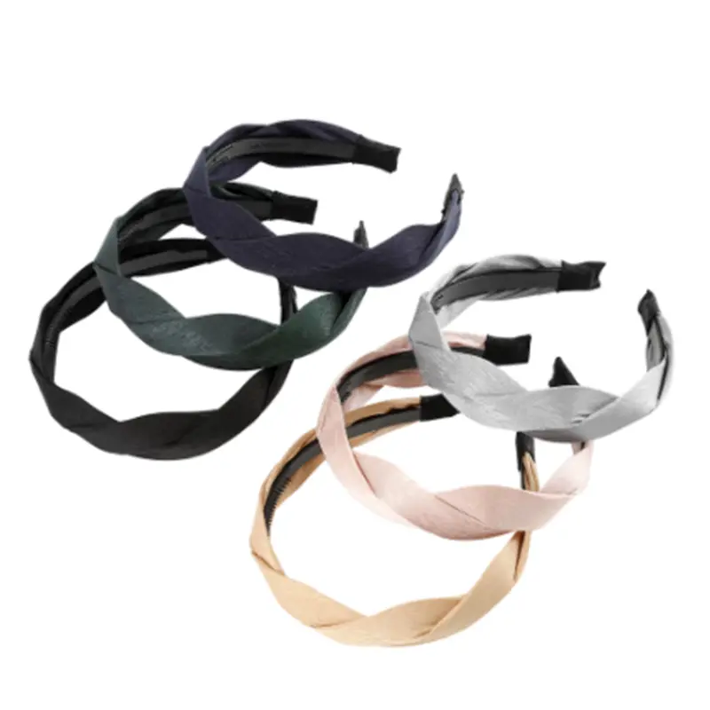 Wide Solid Color Cloth Fashion Hairbands Korean version  Women  Headband Handmade Hair Accessories Fabric Headdress Hair Hoop