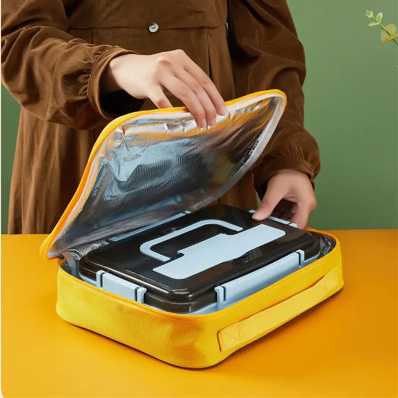 Portable Rectangle Children Thermal Lunch Bag Oxford Cloth Food Bento Cooler Bags for Kids Women Ice Pouch Storage Container