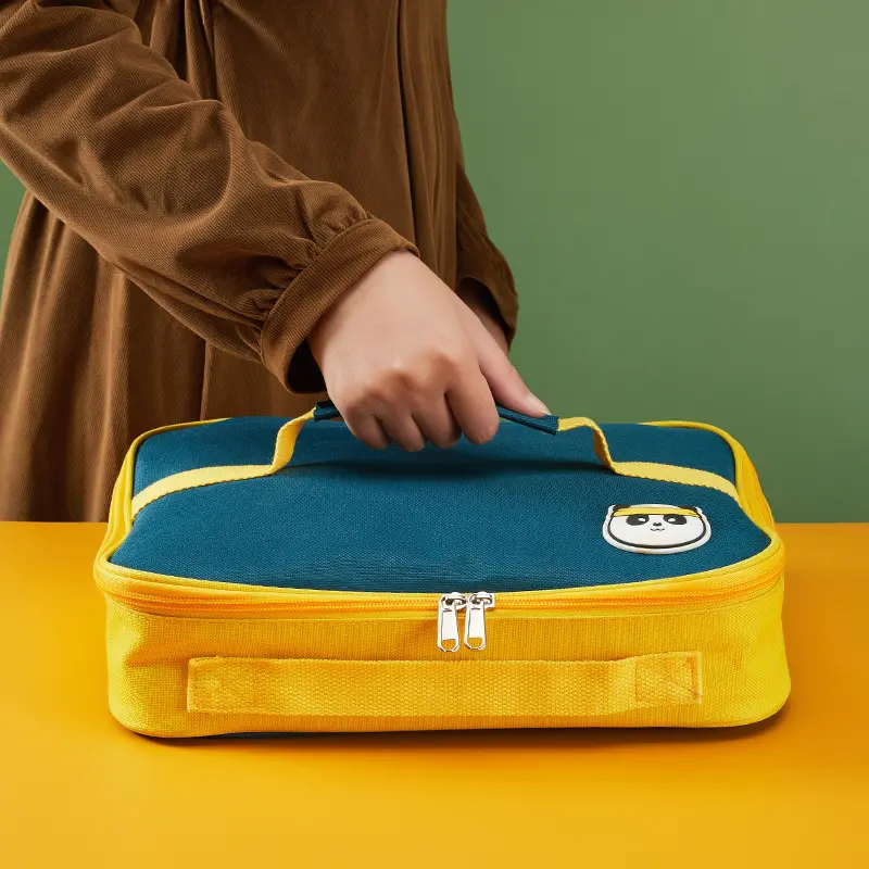 Portable Rectangle Children Thermal Lunch Bag Oxford Cloth Food Bento Cooler Bags for Kids Women Ice Pouch Storage Container