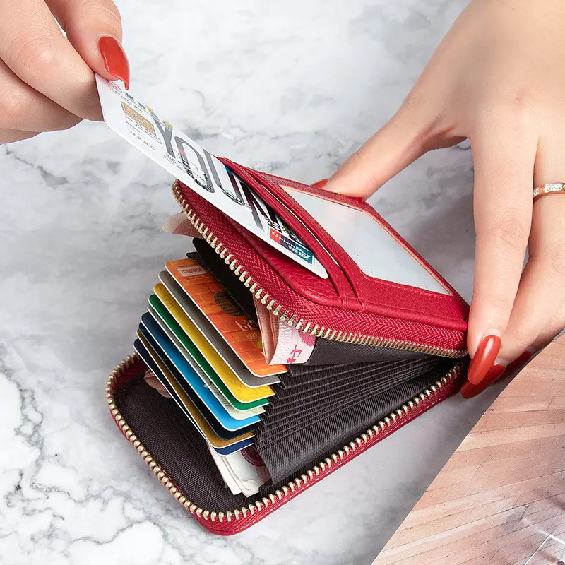 1PC Men Women's Business Card Holder Zipper Pocket Waterproof Small Coin Purse Casual Money Bag Bank Card Organizer Wallet