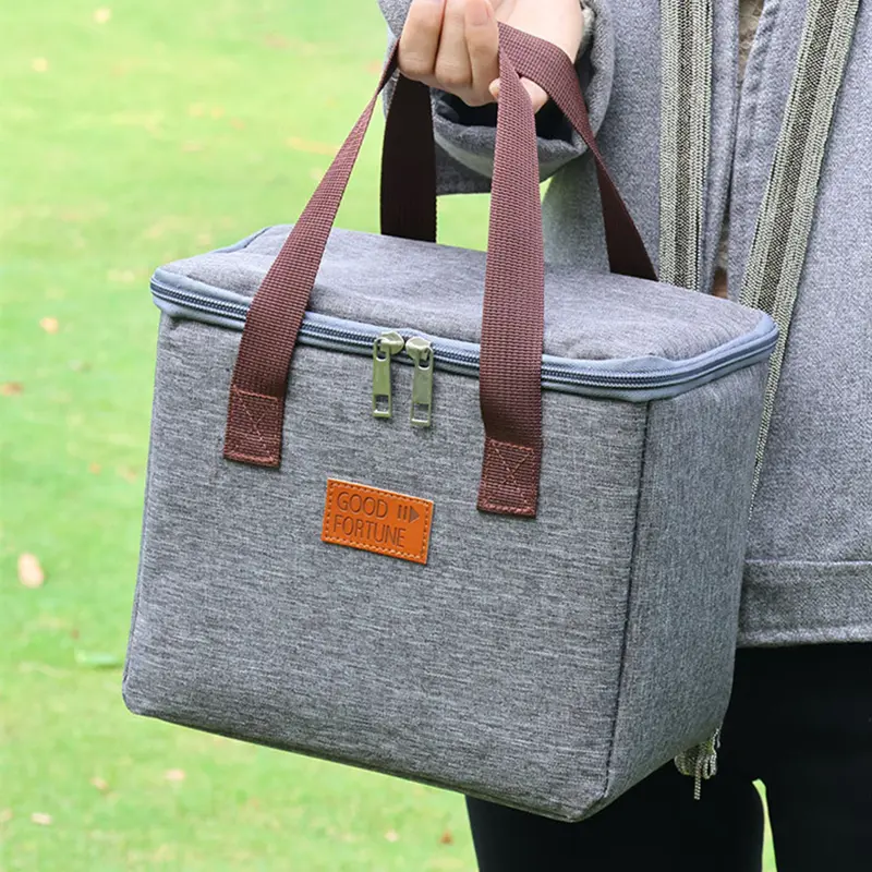 Portable Square Lunch Box Capacity Waterproof  Insulated Picnic Lunch Bag Box School Office Insulation Bento Meal Storage Bags
