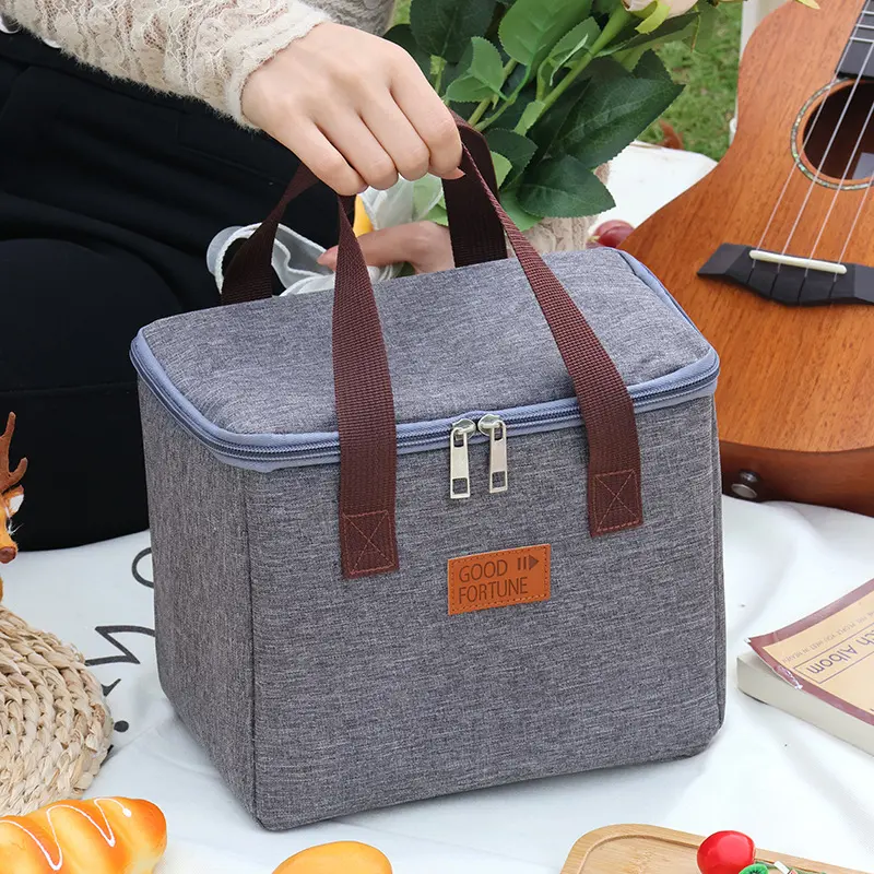 Portable Square Lunch Box Capacity Waterproof  Insulated Picnic Lunch Bag Box School Office Insulation Bento Meal Storage Bags
