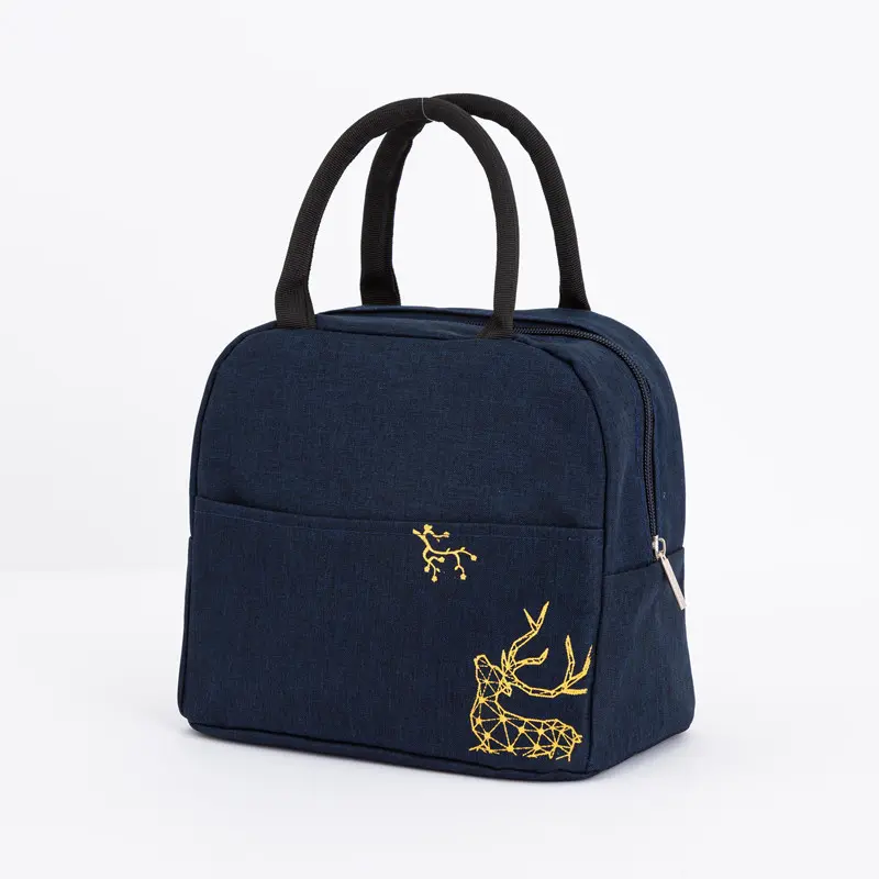 Good Luck Elk Canvas Lunch Bags Insulated Portable Cooler Bag Thermal Picnic School Food Storage Tote Large Capacity