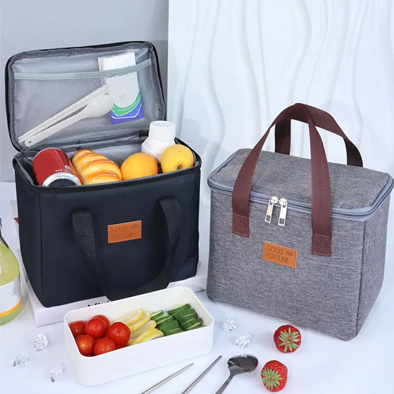 Portable Square Lunch Box Capacity Waterproof  Insulated Picnic Lunch Bag Box School Office Insulation Bento Meal Storage Bags