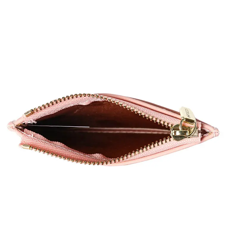 1 PC PU Leather Zipper Thin Business Card Holder Cover Korean Mini Women's Wallets Small Female Coin Purses Money Bag Clip