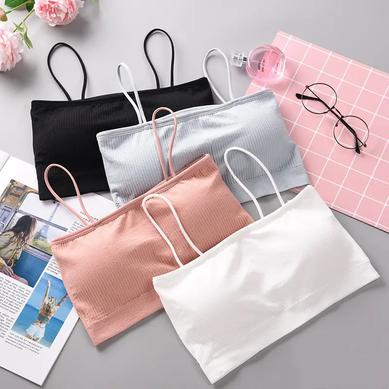Women Sexy Tube Crop Tube Tops Korean Female Girls Sling Breast Wrap Bra Student No Steel Ring Underwear Lingerie Bralette