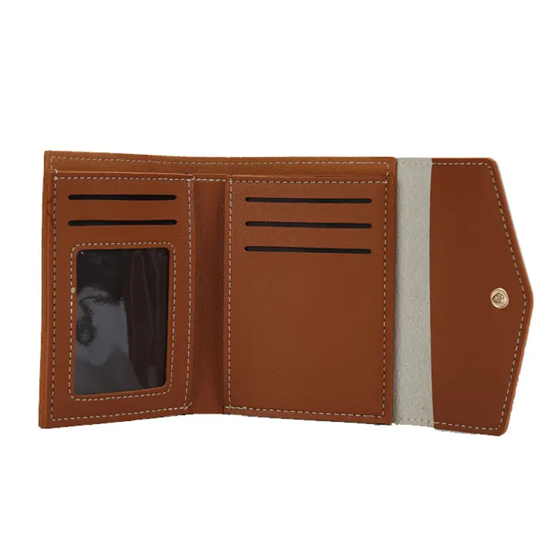 Women Short Wallets Multi-Card Position Coin Purse PU Leather Patchwork Hasp Bank ID Card Hold Fashion Lady Envelope Money Bag