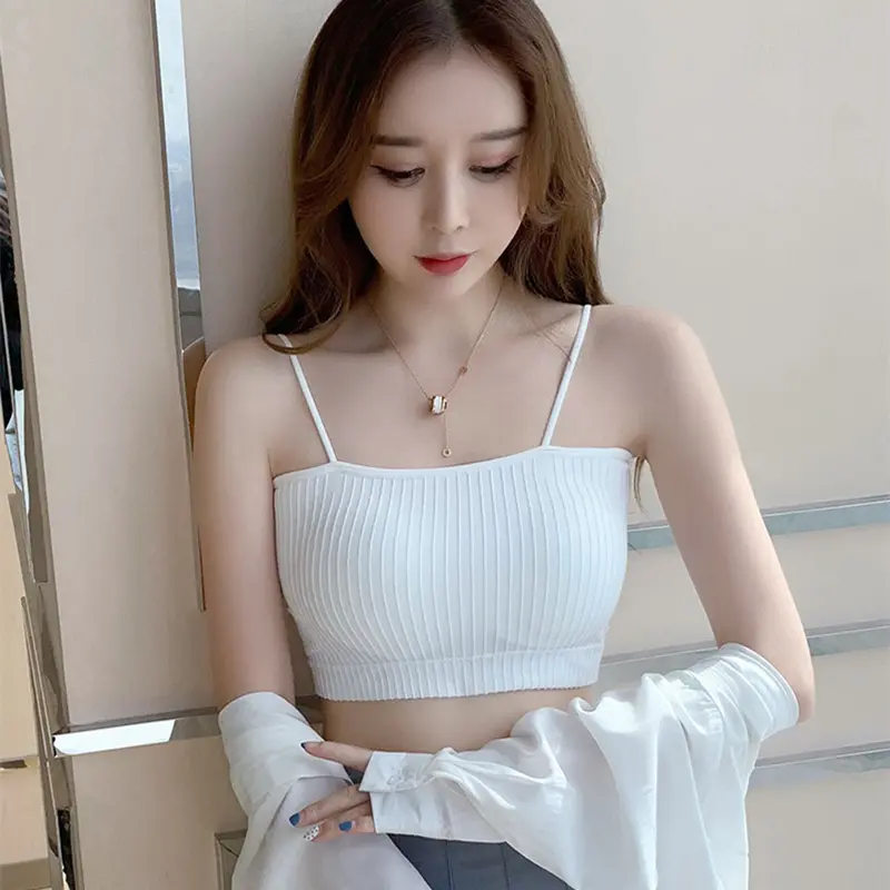 Women Sexy Tube Crop Tube Tops Korean Female Girls Sling Breast Wrap Bra Student No Steel Ring Underwear Lingerie Bralette