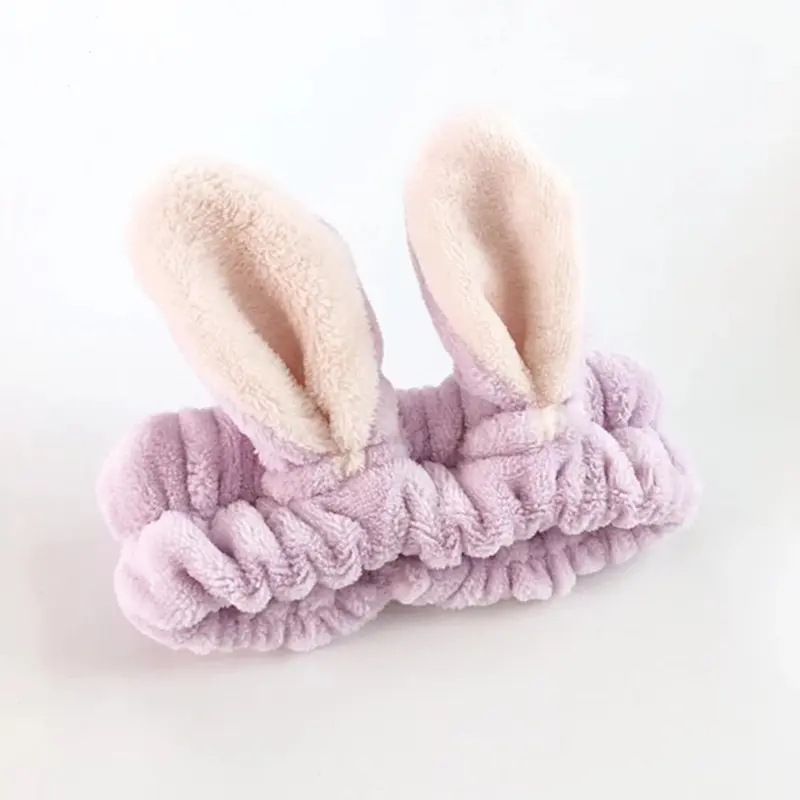 Korean Women's Flannel Headband Creativity Cute Cat Ears Face Wash Hair Band Soft Elastic Hair Hoop Girl Fashion Accessories