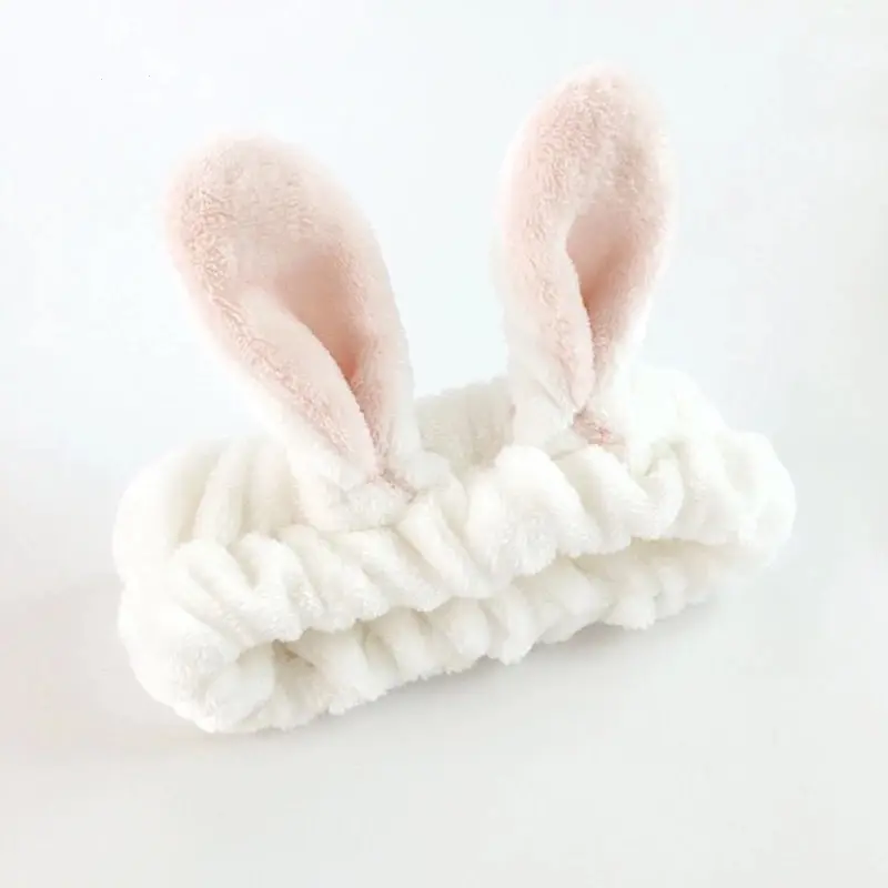 Korean Women's Flannel Headband Creativity Cute Cat Ears Face Wash Hair Band Soft Elastic Hair Hoop Girl Fashion Accessories