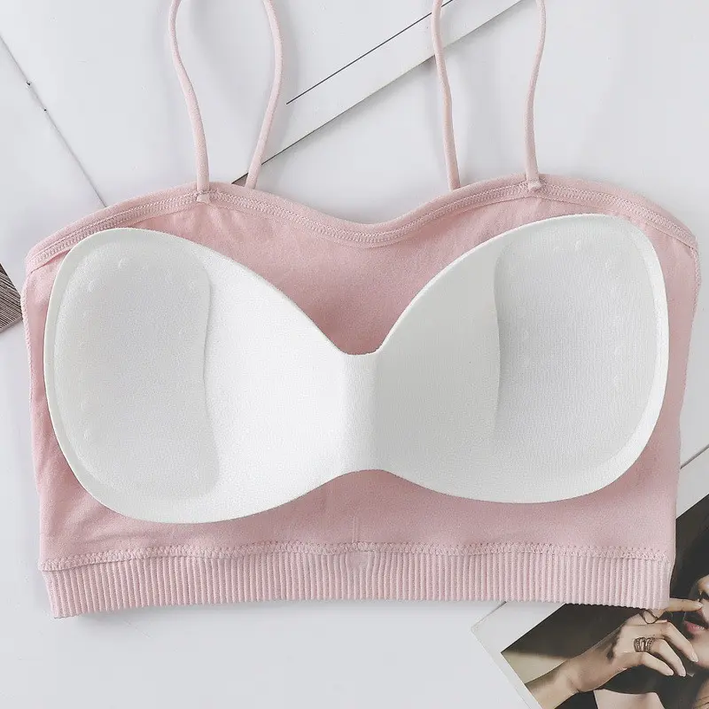 Women's Stripe Sexy Tube Crop Tops for Summer Soft One-Size Seamless Girls Female Lingerie No Steel Ring Bras Underwear Bralette
