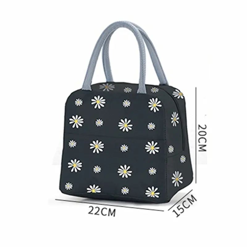 Small Daisy Portable Insulation Bag Japanese-style Office Worker Lunch Bag Student Lunch Box Bag Food Container Bento Pouch