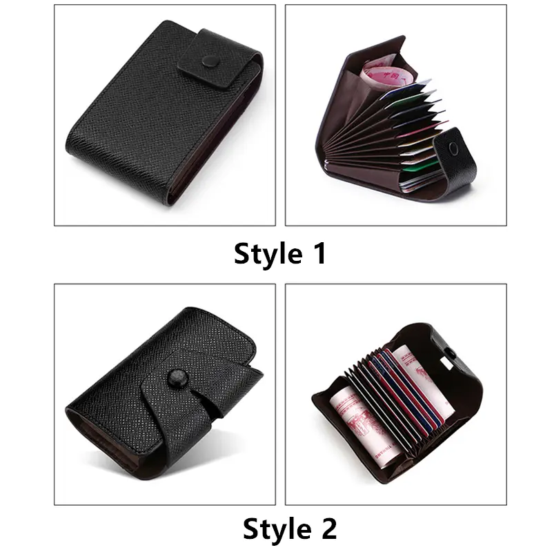 2 Styles Vintage Bank ID Credit Card Holder Men Purse Anti-RFID Scanning Protect Wallet with Organ Design Coin Organizers