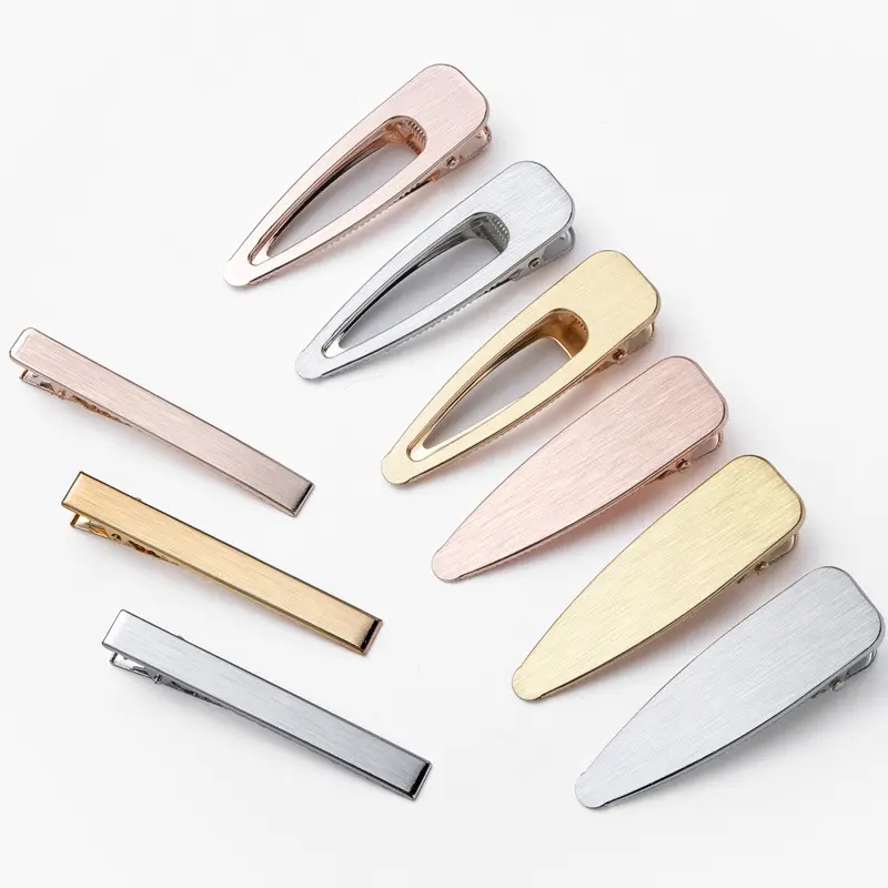 Korean Simple Alloy Hairpins Brushed Hollow INS The Same Metal Duckbill Clips Wild Side Clip Hair Styling Tools Barrettes